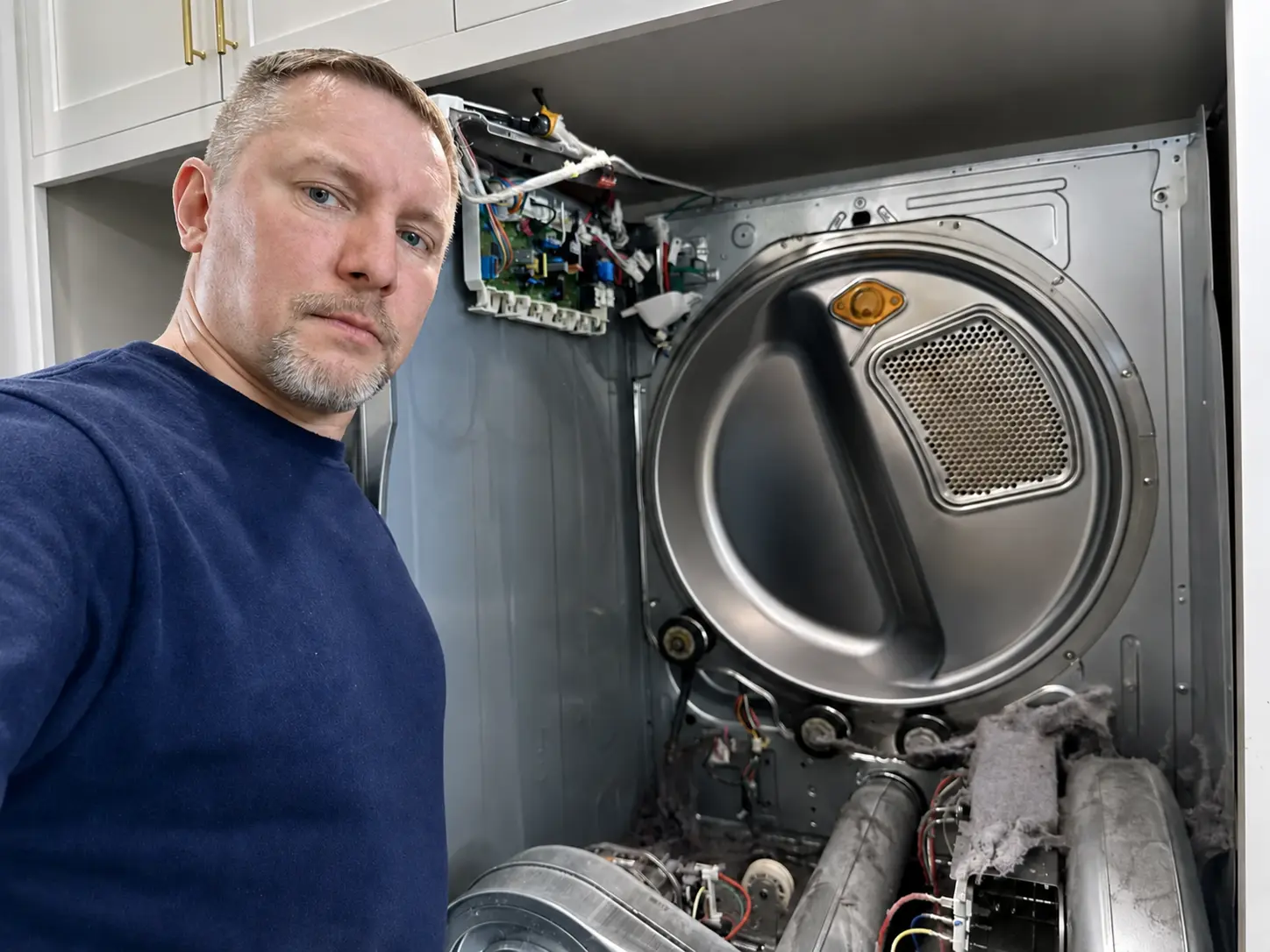 Dryer repair in progress